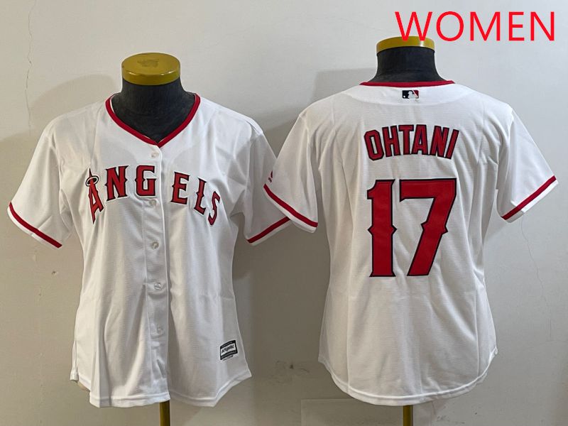Women Los Angeles Angels #17 Ohtani White Game 2025 Nike MLB Jersey style 5->women mlb jersey->Women Jersey